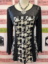 Load image into Gallery viewer, Black &amp; White Faux Leather Top (Size S)
