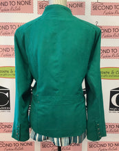 Load image into Gallery viewer, TanJay Faux Suede Green Blazer (Size 16)
