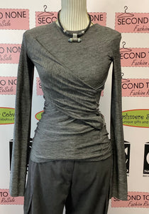 Alexander Wang Charcoal Wrap Top (Size XS)