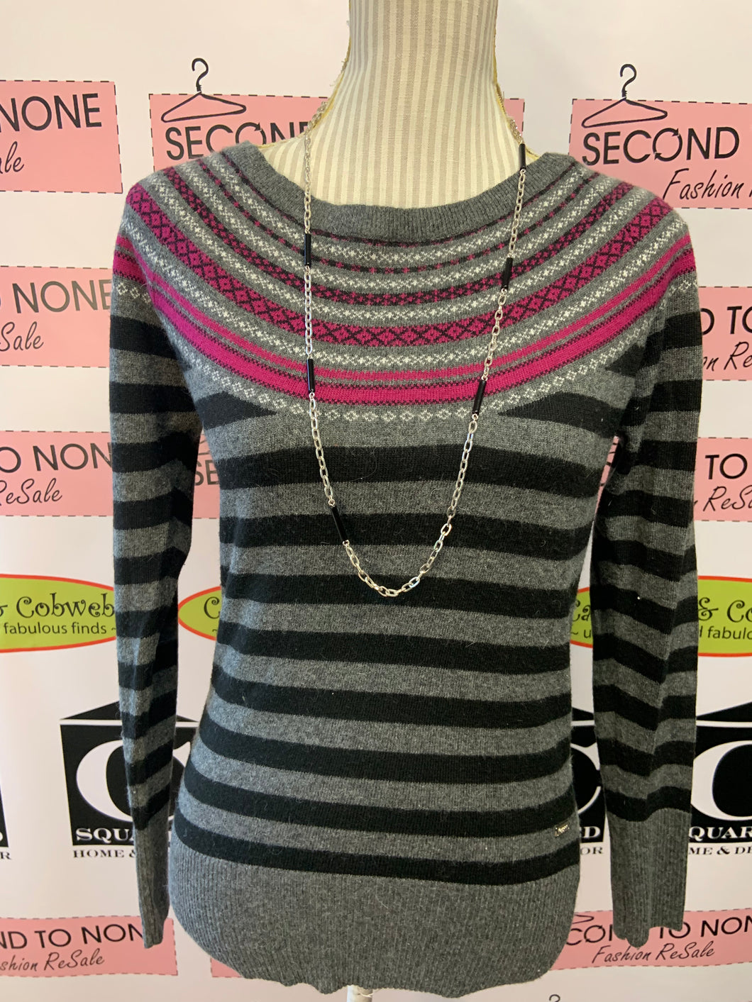 Striped Thin Sweater (Size S)