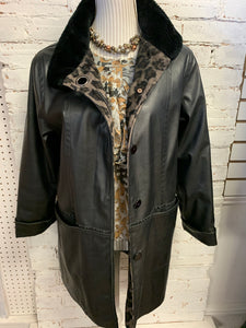 Faux Leather Coat (Size S)