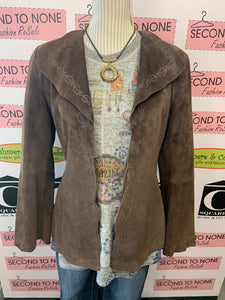 Embroidered Danier Suede Jacket (Size S)