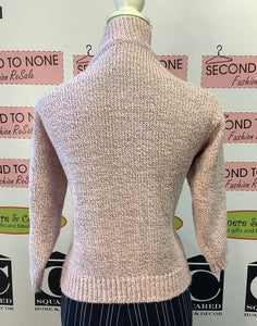 Pink Split Mock Neck Sweater (Size L)