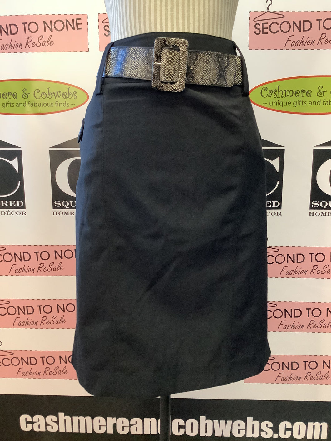 Black Belted Skirt (Size 16)
