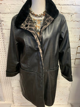 Load image into Gallery viewer, Faux Leather Coat (Size S)
