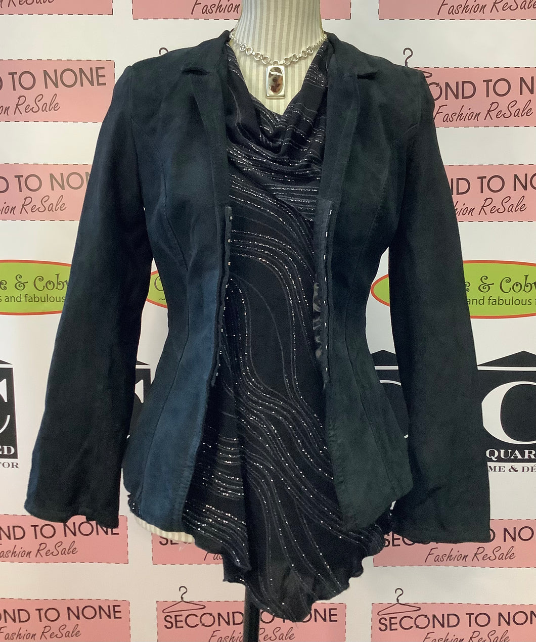 Danier Leather Black Suede Coat (Size XS)