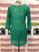 Load image into Gallery viewer, Green Lace Beach Cover (Size S/M)
