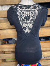 Load image into Gallery viewer, Lace Black Tee (Size L)
