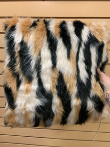 Animal Print Faux Fur Pillow