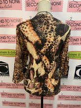 Load image into Gallery viewer, Feather &amp; Animal Print Cardigan (Size PXL)
