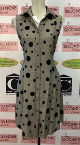 Lavena Herringbone Polka Dot Dress (Size S)