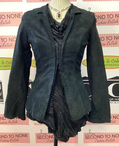 Danier Leather Black Suede Coat (Size XS)