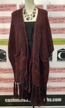 Load image into Gallery viewer, Red &amp; Black Knit Cardi-Wrap (Size L)
