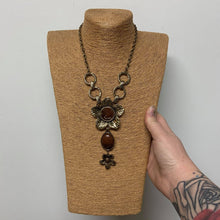 Load image into Gallery viewer, Gold &amp; Brown Flower Necklace (Only 1 Left!)
