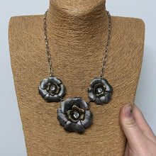 Load image into Gallery viewer, Silver &amp; Gold Flower Trio Necklace (Only 1 Left!)
